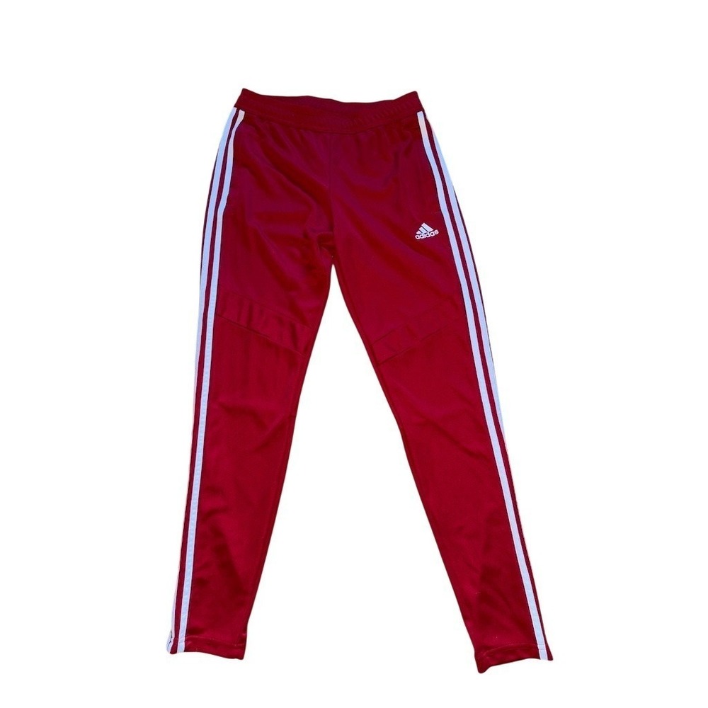 adidas Tiro Track Pants Women S Red White 3-Stripes Drawstring Soccer athleisure